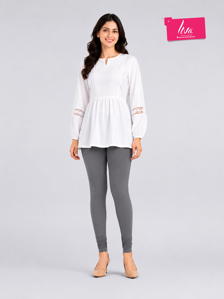 Cosmic Grey Viscose Churidar Leggings