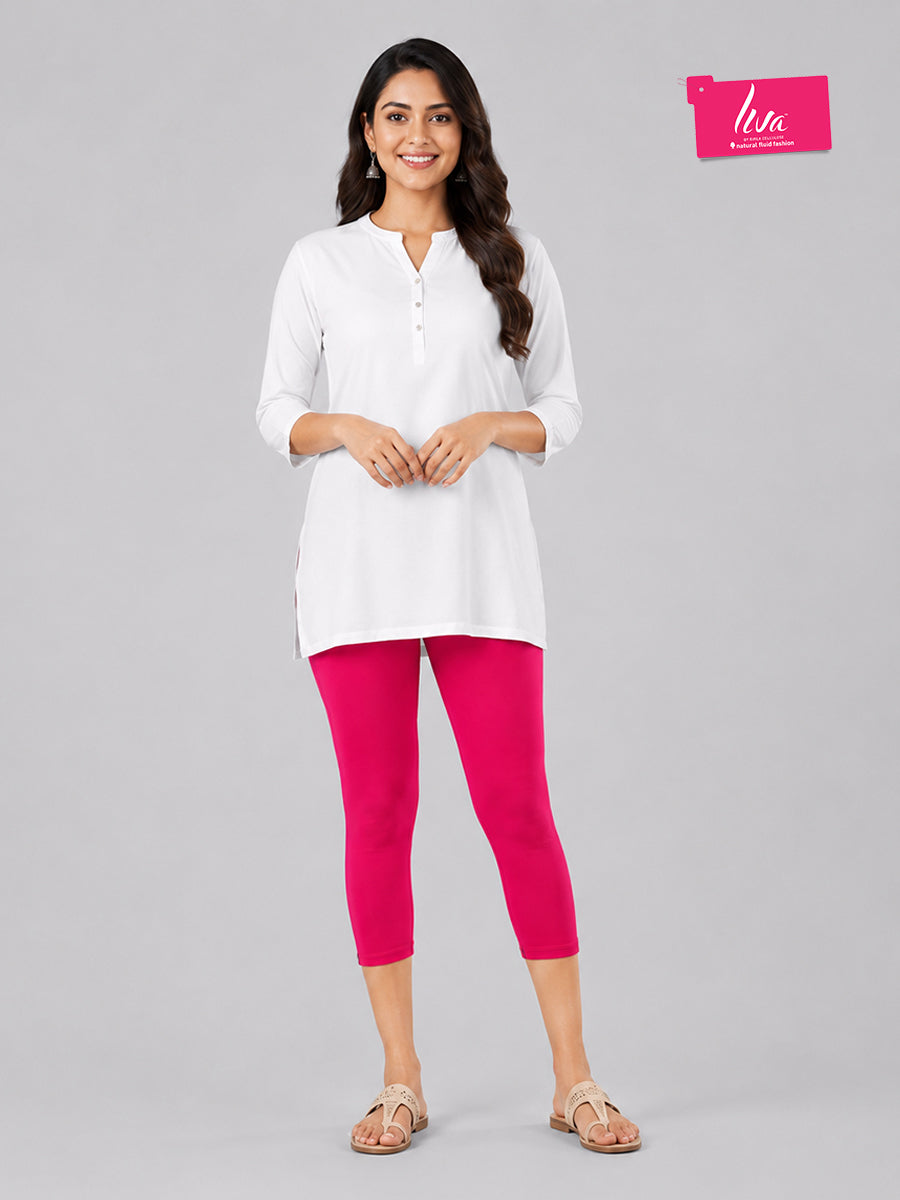 Wild Strawberry Viscose Capri Leggings