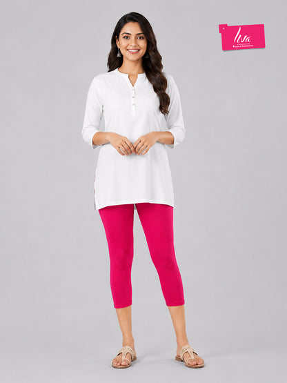 Wild Strawberry Viscose Capri Leggings