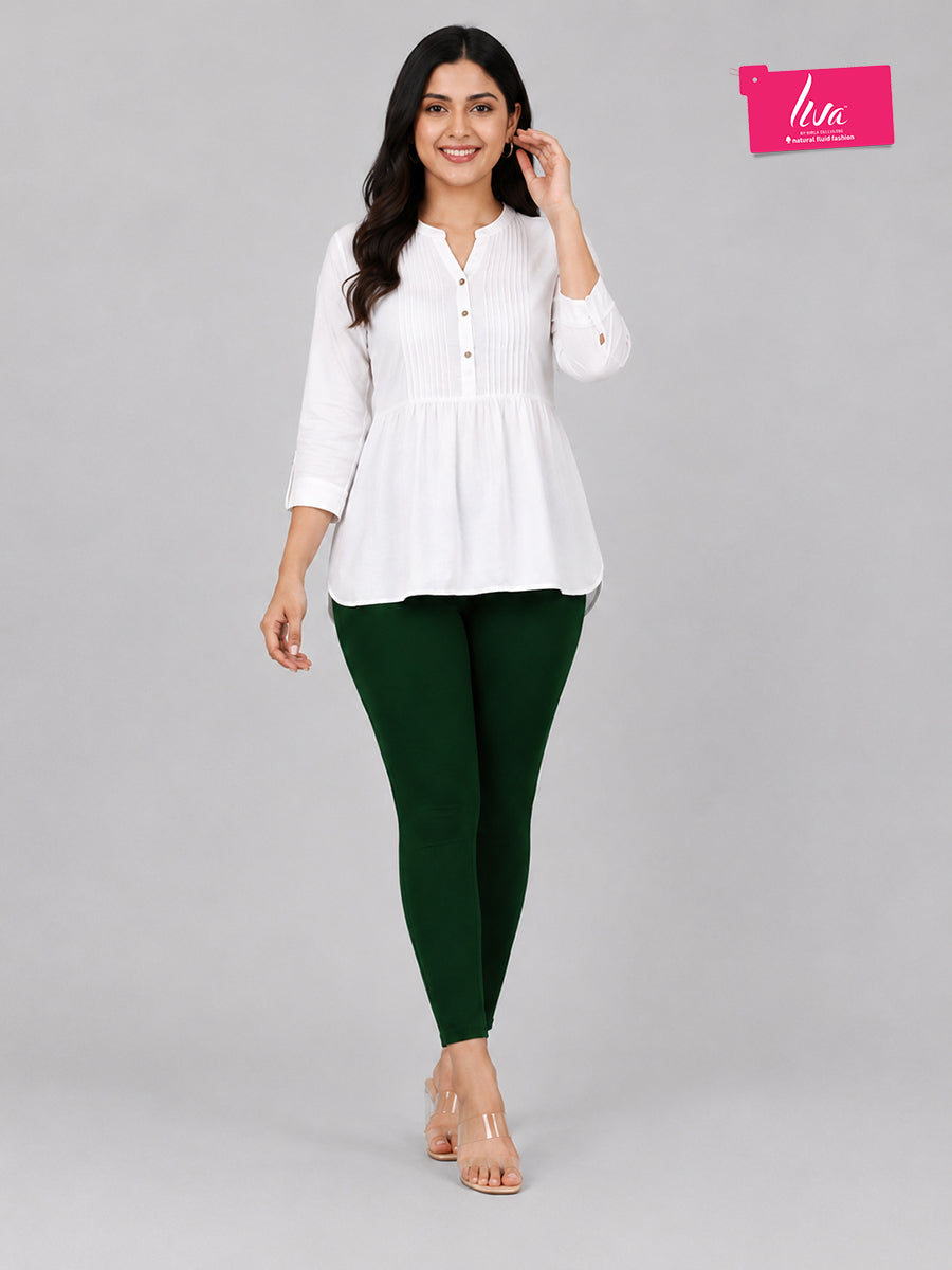 Fantasy Green Viscose Ankle Leggings