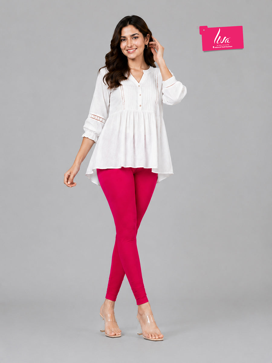 Wild Strawberry Viscose Ankle Leggings