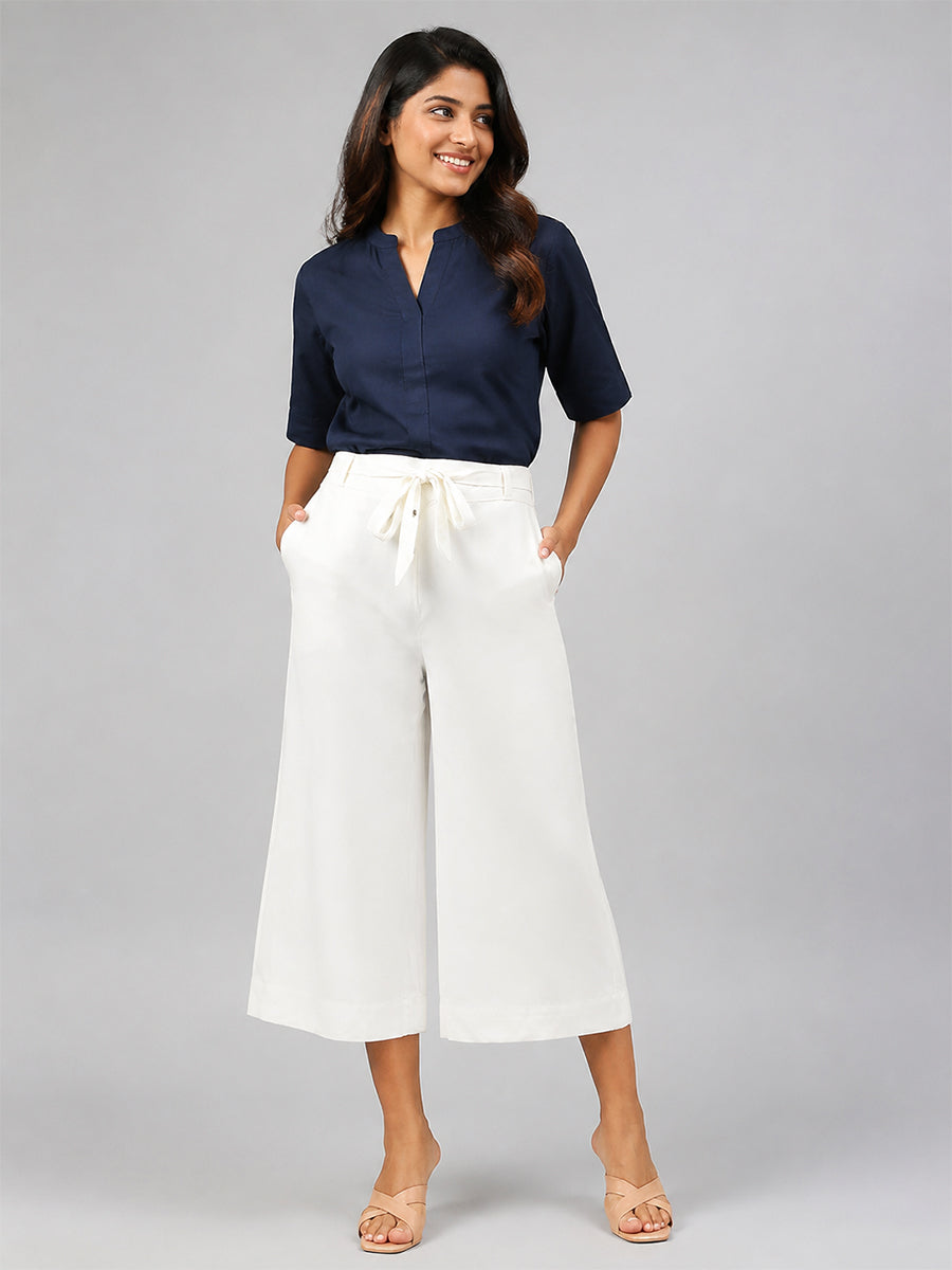 Rayon Culottes Black White