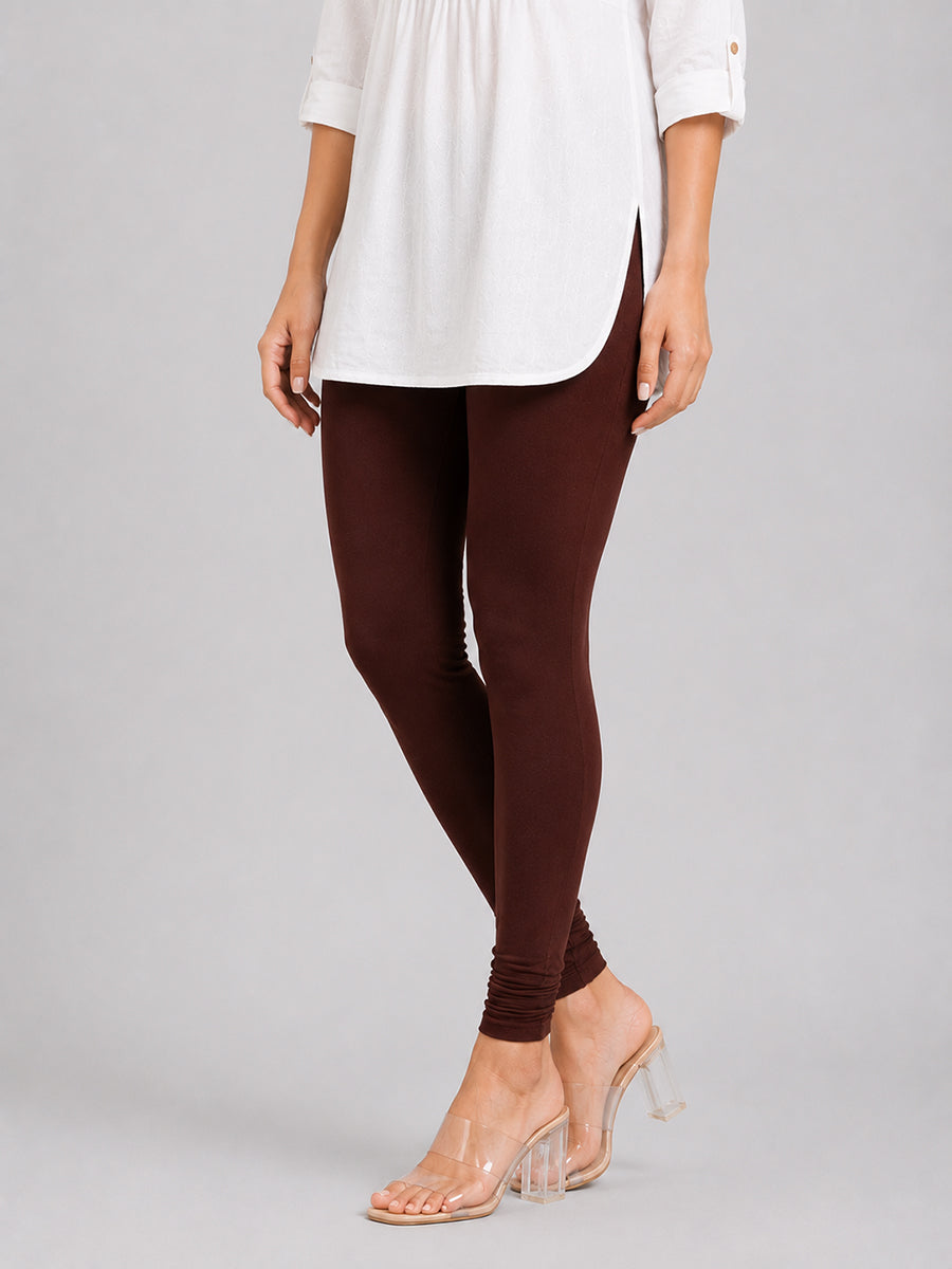 Joy Brown Viscose Churidar Leggings