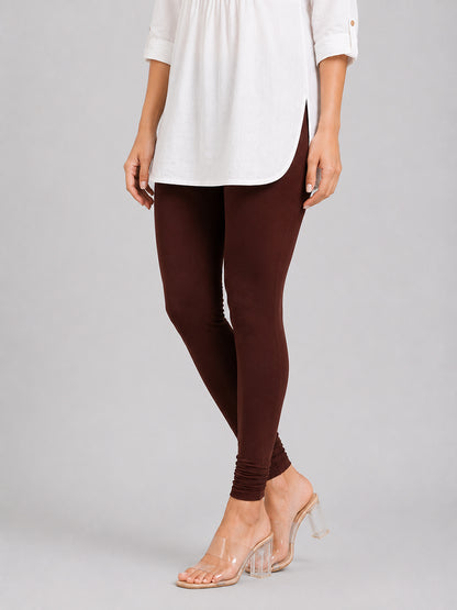 Joy Brown Viscose Churidar Leggings