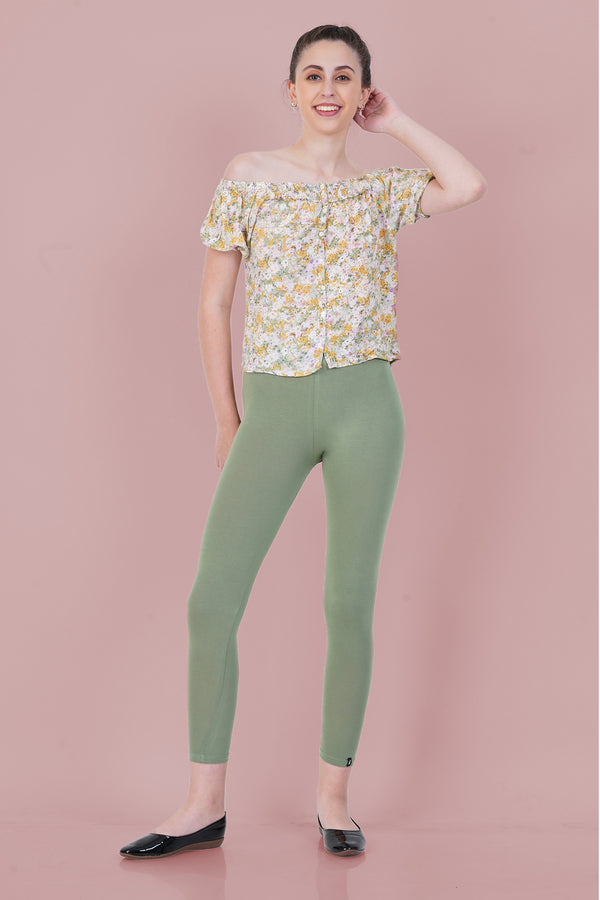 Water Cress Cotton Ankle Leggings