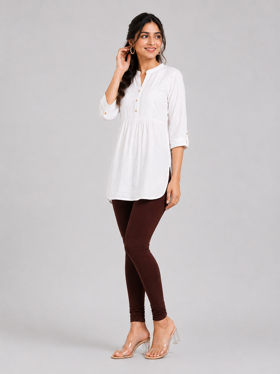 Joy Brown Viscose Churidar Leggings