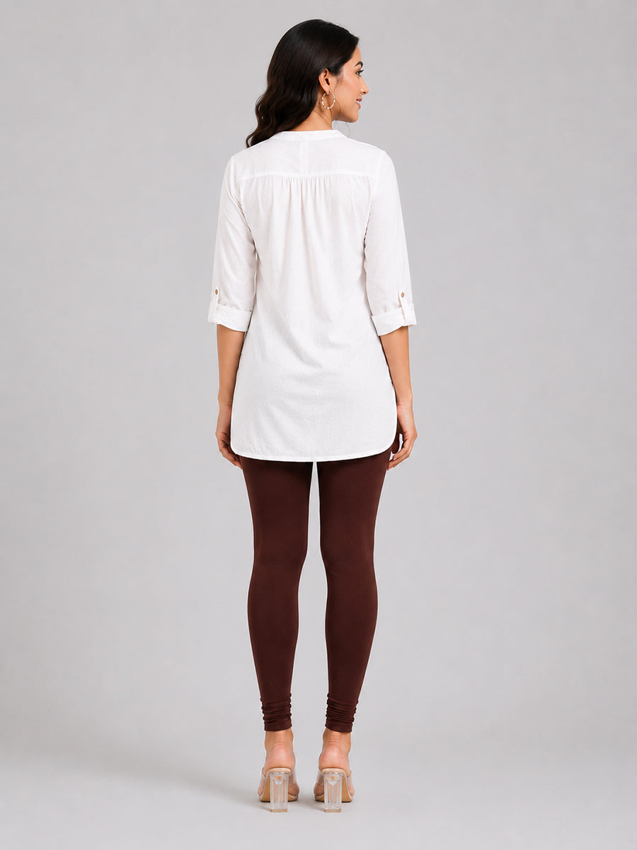Joy Brown Viscose Churidar Leggings