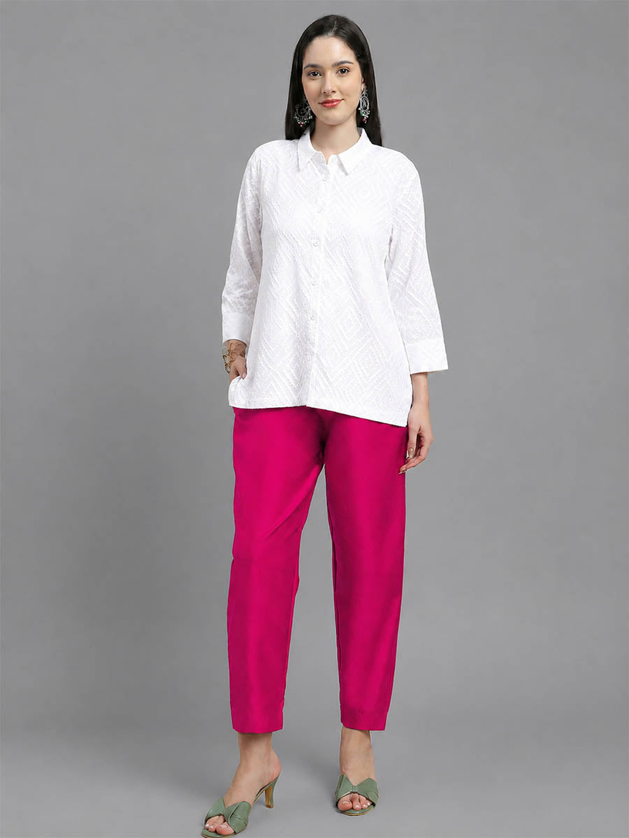 Silky Kurti Pant Strawberry