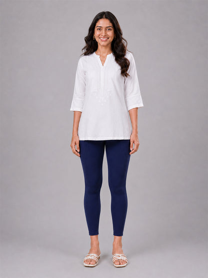 New Navy Cotton 7/8 Leggings