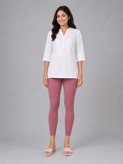 Rose Wine Cotton 7/8 Leggings