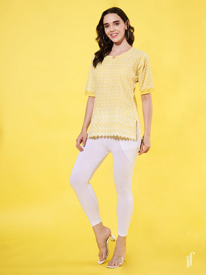 White Cotton 7/8 Leggings
