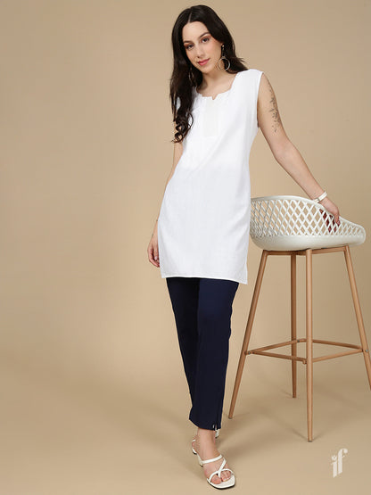 Navy Knitted Kurti Pant