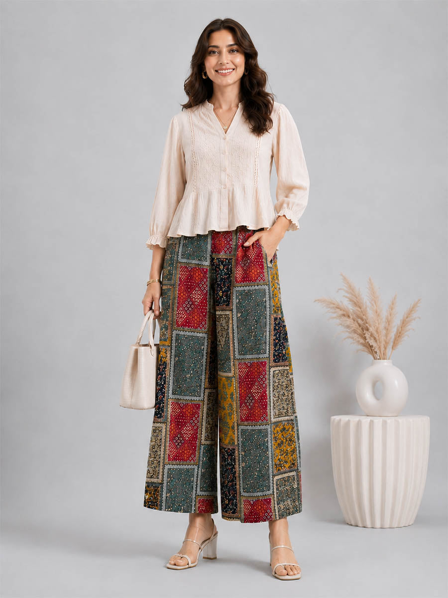 Green AOP Printed Palazzo