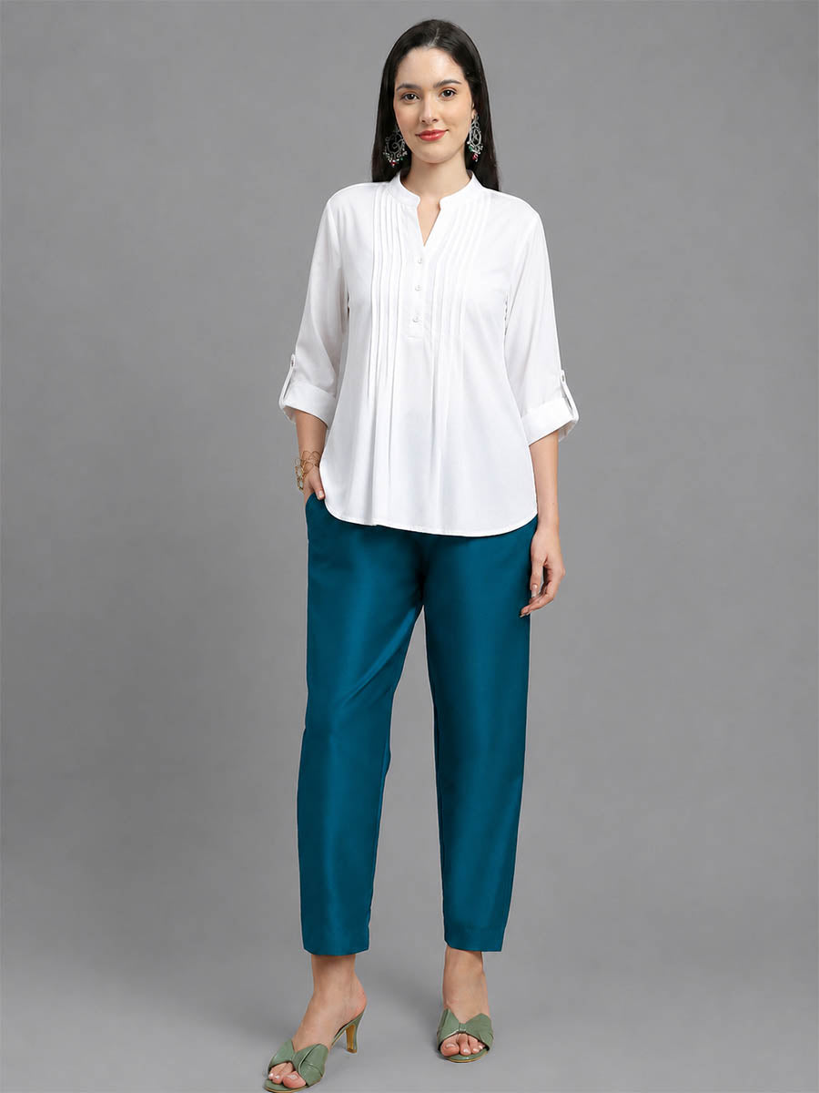 Silky Kurti Pant Rama Blue