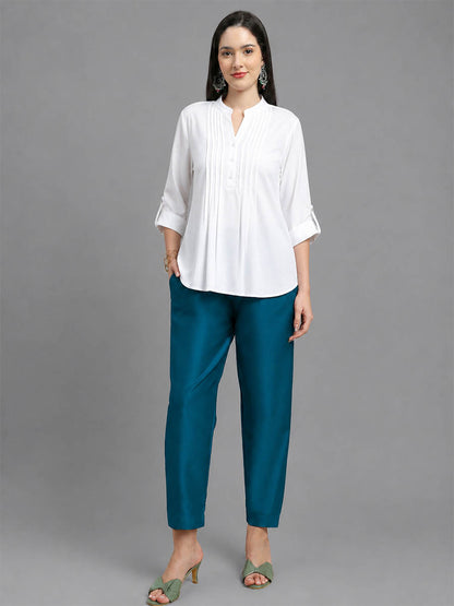 Silky Kurti Pant Rama Blue