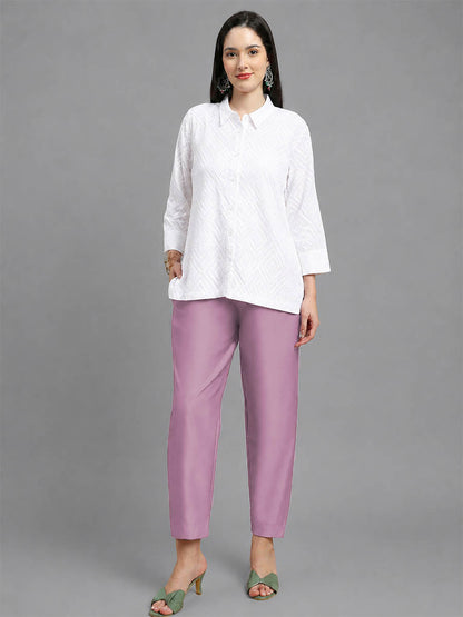 Silky Kurti Pant Light Purple