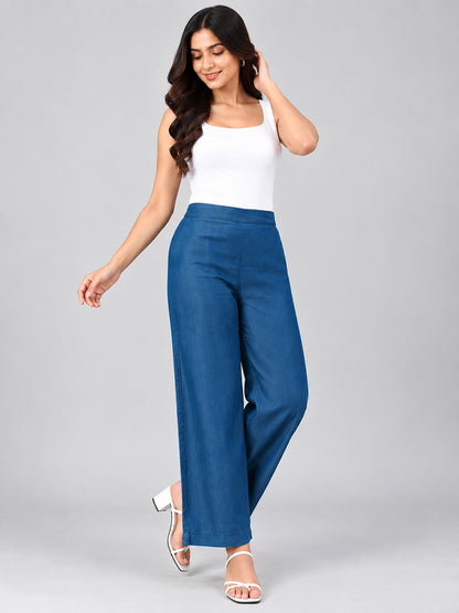 Soft Denim Palazzo Pants