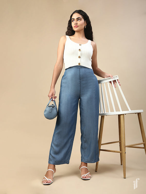 Soft Denim Palazzo Pants