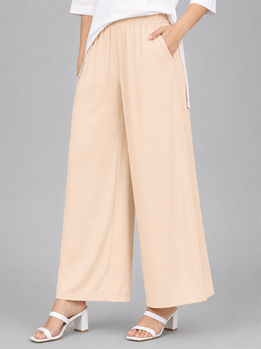 Cream Rayon Palazzo