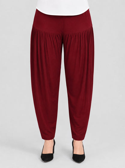 Maroon Cotton Patiala Pants