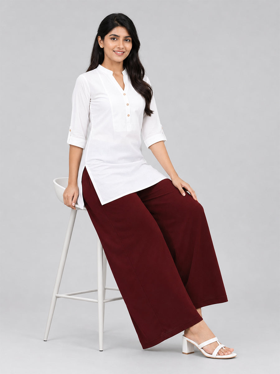 Maroon Rayon Palazzo