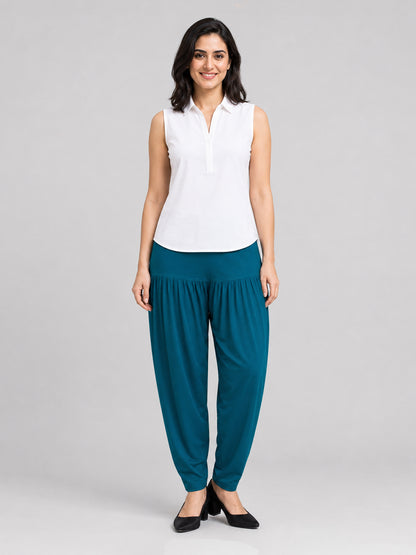 Rama Blue Cotton Patiala Pants