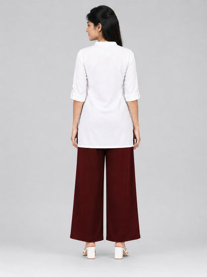 Maroon Rayon Palazzo