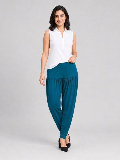 Rama Blue Cotton Patiala Pants