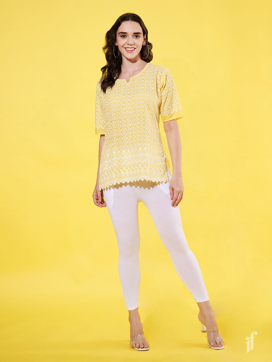 White Cotton 7/8 Leggings