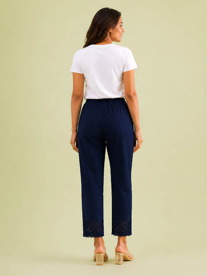 Navy Lace Kurti Pant