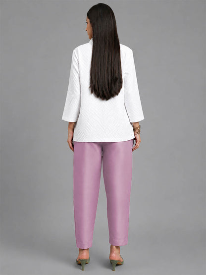 Silky Kurti Pant Light Purple