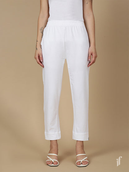 White Knitted Kurti Pant