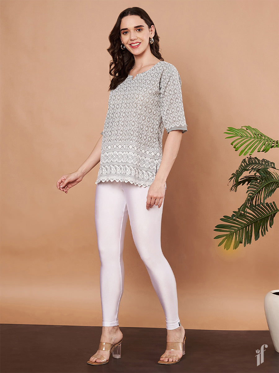 White Shimmer Leggings