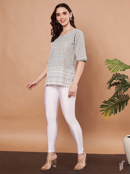 White Shimmer Leggings