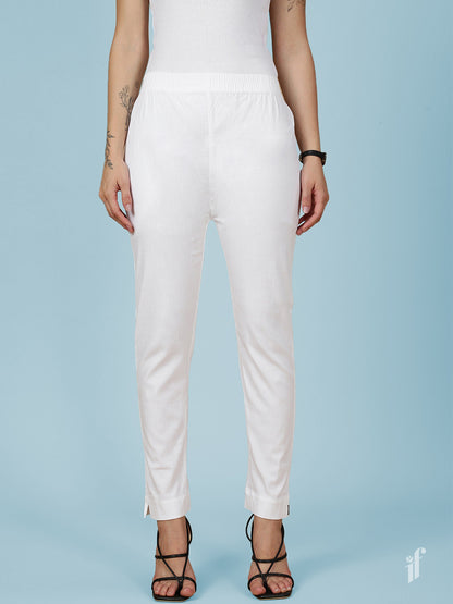 White Woven Kurti Pant