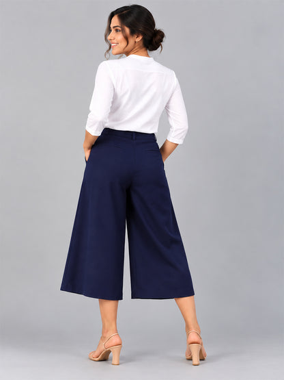 Rayon Culottes Navy