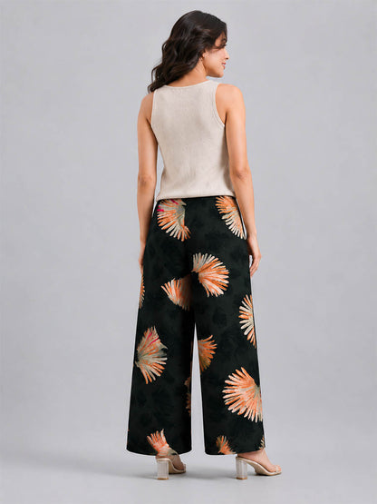 Black feather Printed Palazzo
