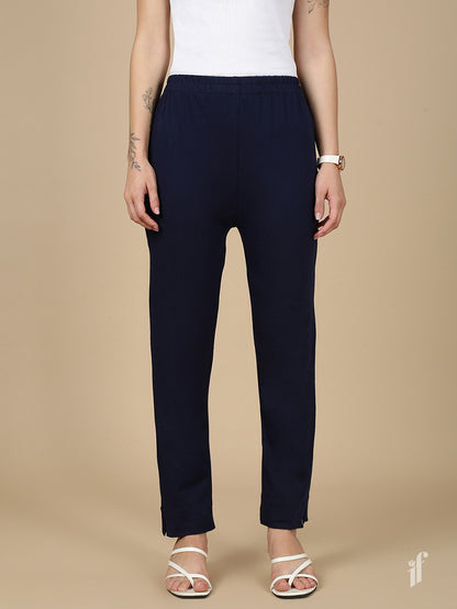 Navy Knitted Kurti Pant