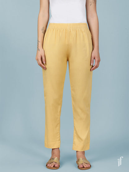 Skin-Tone Woven Kurti Pant