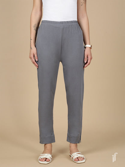 Grey Knitted Kurti Pant