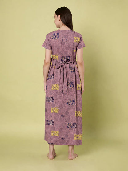Dusty Pink AOP Printed Maternity