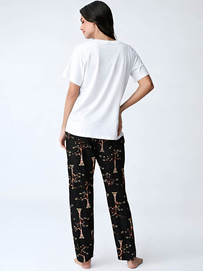 Black AOP Night Pant