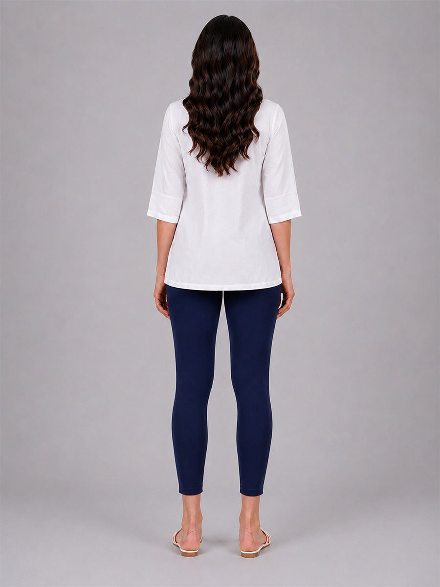 New Navy Cotton 7/8 Leggings