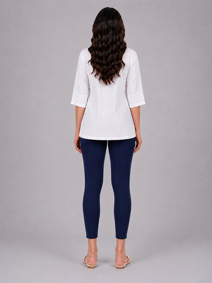 New Navy Cotton 7/8 Leggings