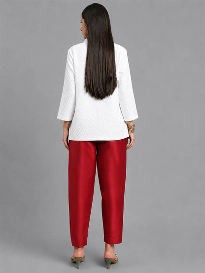 Silky Kurti Pant Maroon