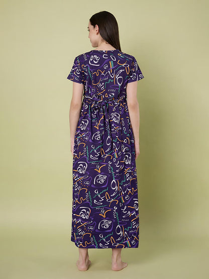 Navy AOP Printed Maternity