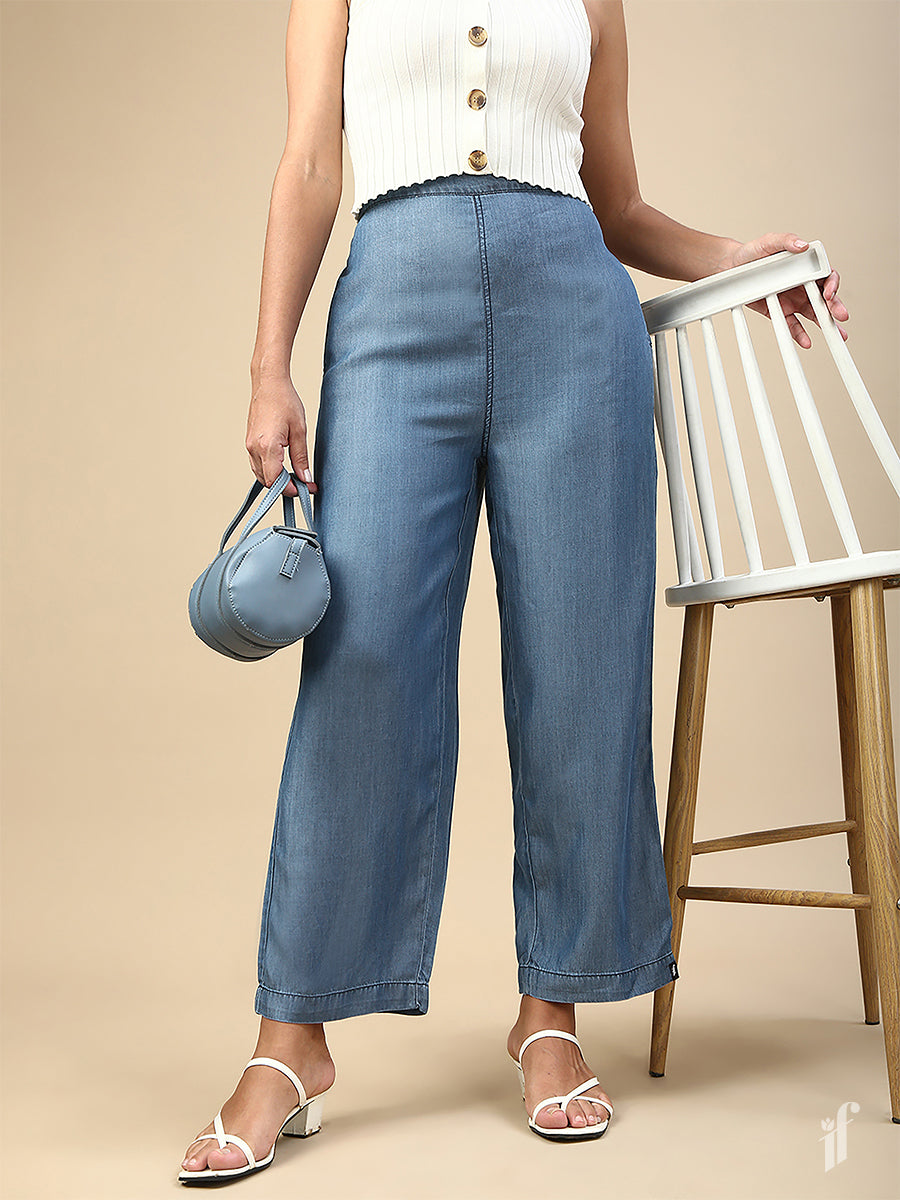 Soft Denim Palazzo Pants