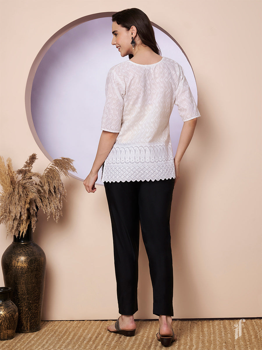 Black Metallic Straight Pants