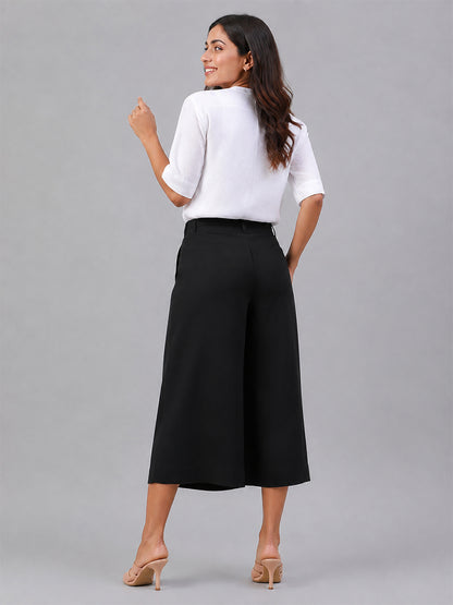 Rayon Culottes Black Pant