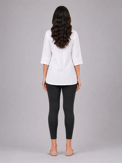 Black Cotton 7/8 Leggings